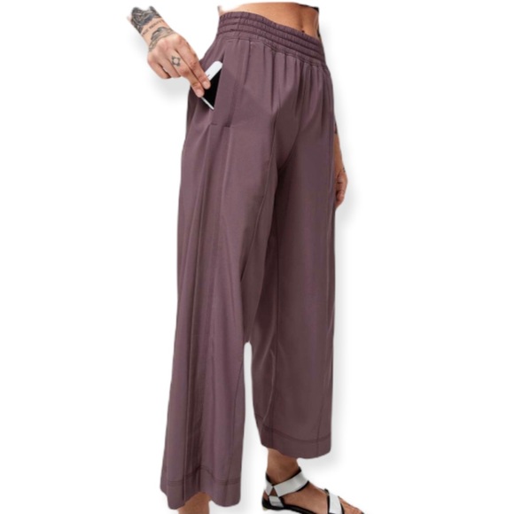 Lululemon Wanderer Culotte size 12 custom black tie dye